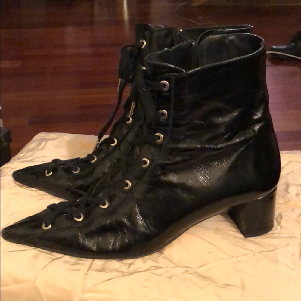 Zara zip up heeled booties